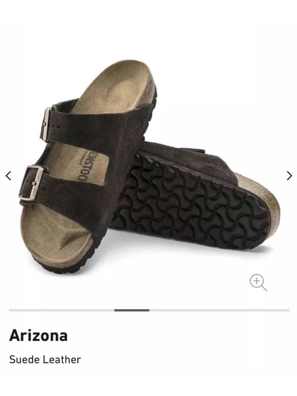 New W/O Box Birkenstock Arizona Mocha Suede Soft Footbed Regular Sz 41 w10 m 8